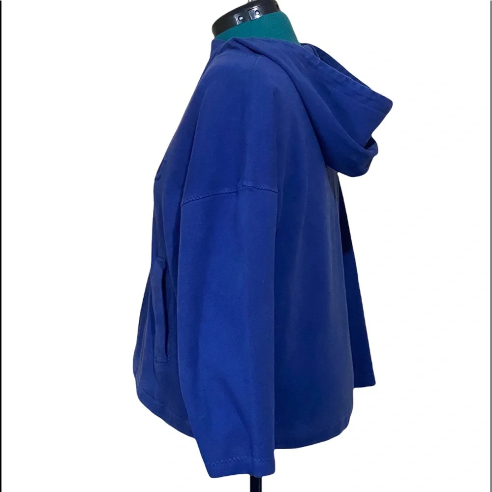 Nautica Blue Hoodie with Front Zipper and Kangaroo Pockets - Picture 2 of 6